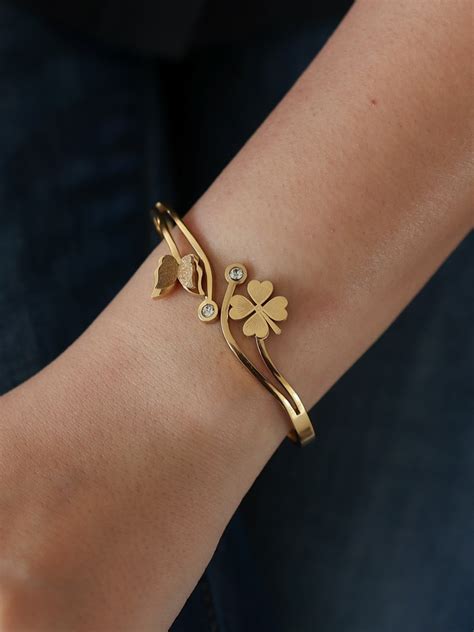 Gold Flower Bracelet Band – LOLO LéPA
