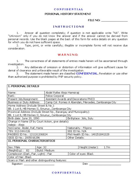 Image result for Personal Statement History Example