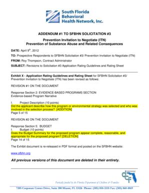 Fillable Online ADDENDUM 1 TO SFBHN SOLICITATION 3 Fax Email Print ...