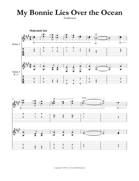 My Bonnie Lies Over the Ocean (arr. Mark Phillips) by Traditional Sheet ...