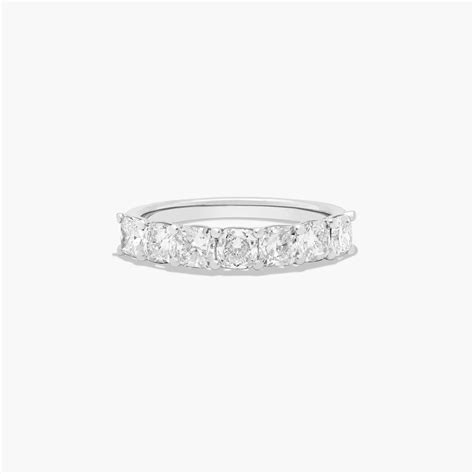 Platinum Seven Stone Cushion Shape Lab-Grown Lab-Grown Diamond Ring (1. ...
