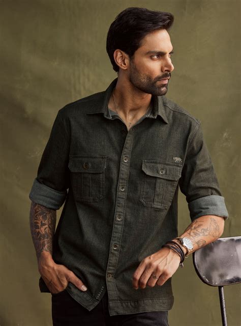 Buy Shadow Green Overshirt | Casual Green Solid Overshirts for Men ...