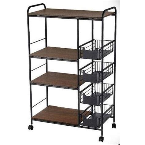 4-Tier Rolling Kitchen Island Trolley Serving Cart India | Ubuy