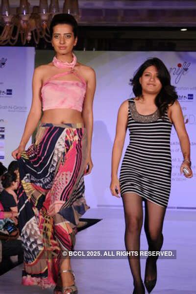 Itee Sharma with a model in her collection during the NIFT fashion show ...
