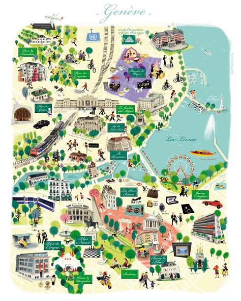 Nathalie Ragondet | Illustrated map, Geneva, Europe travel