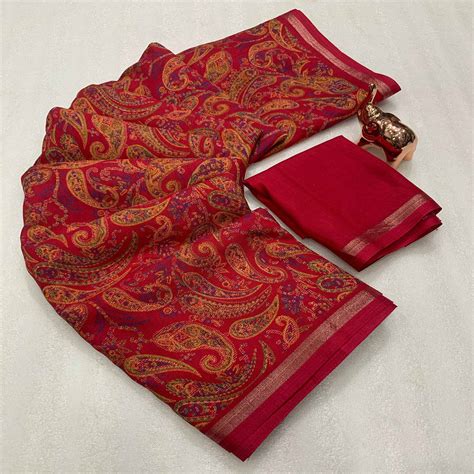 Royal Blue Cotton Blend Saree with Ethnic Kashmiri-Inspired Paisley De