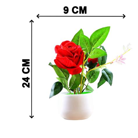4863 Artificial Rose Flower Plant With Pot, For Home — Deodap