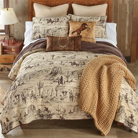 Ranch Hand Toile Western Quilt Bedding Collection | Lone Star Western Decor
