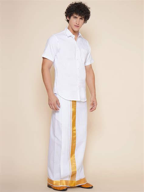 Father Son Matching White Colour Cotton Shirt Dhoti Set – SETHUKRISHNA