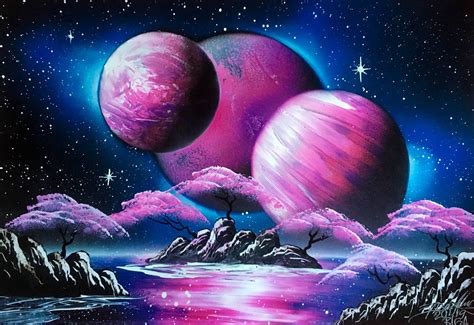 Spraypaint Art / Spray Paint Art / Galaxy Art / Space Home Decor ...