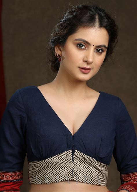 Classy Navy Blue Cotton Ajrak Combination Top – Sujatra