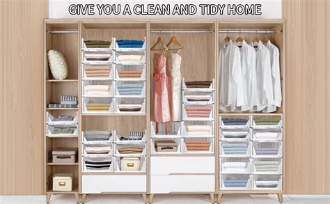 CITRODA Plastic Stackable Closet Cupboard Organizer Storage Drawer ...