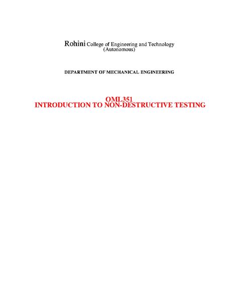ME8097 NDT Question Paper: Comprehensive Guide for 2023 Exam - Studocu