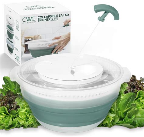 Amazon.com: COOK WITH COLOR Collapsible Salad Spinner - 4 QT Space ...