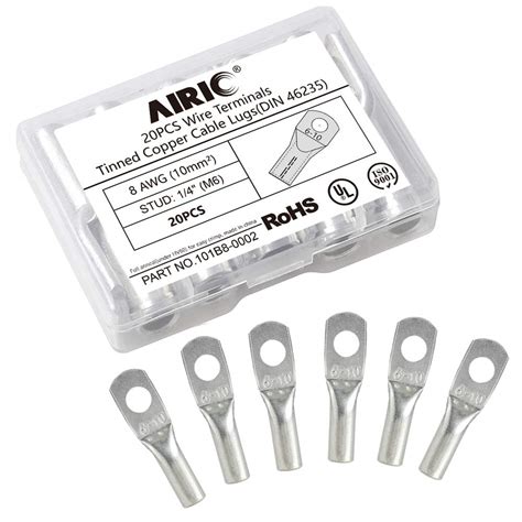 AIRIC 8 Gauge Wire Lugs 14 Stud M6 20pcs UL Heavy India | Ubuy