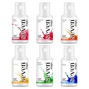 Seven Magic Water soluble liquid food colour/Rose pink/Raspberry red ...