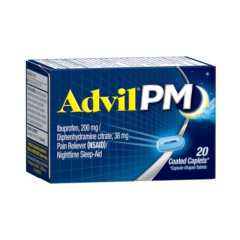 Advil PM Sleep Aid Pain Relievers, Ibuprofen, Diphenhydramine, Coated ...