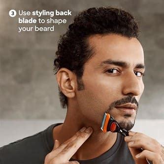 Gillette Fusion Manual Blades for men with styling back blade - 4 Pc ...