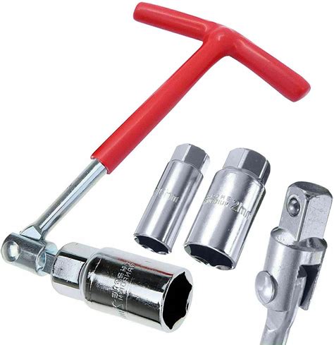 ebuyerfix Spark Plug Socket Wrench Set,Red T-Handle Stainless Steel ...