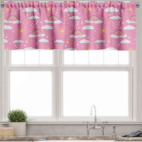 Ambesonne Rain Window Valance, 3 Color Rainbow, 54" X 12", Multicolor ...