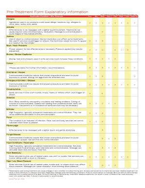 Fillable Online Pre-Treatment Form Explanatory Information Fax Email ...