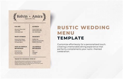Warm And Rustic Menu Template