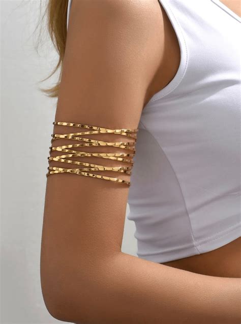Minimalist Arm Cuff, Gold Arm Band, Gold Upper Arm Cuff Bracelet, Arm ...