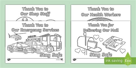 Thank You Essential Workers Colouring Posters (teacher made)