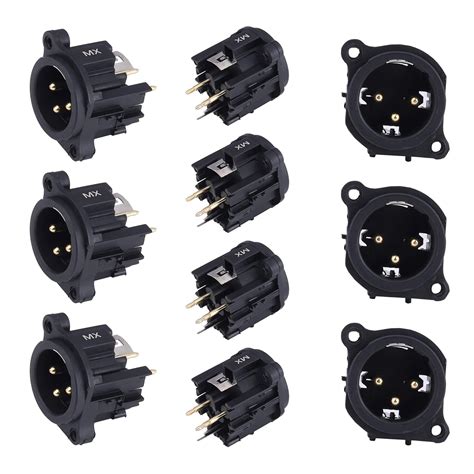 MX 3 Pin Mic Male Connector XLR Panel Mounting (for Junction Box) Made ...