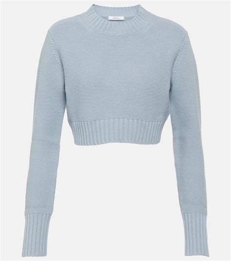 Kaya cropped cashmere sweater in blue - Max Mara | Mytheresa