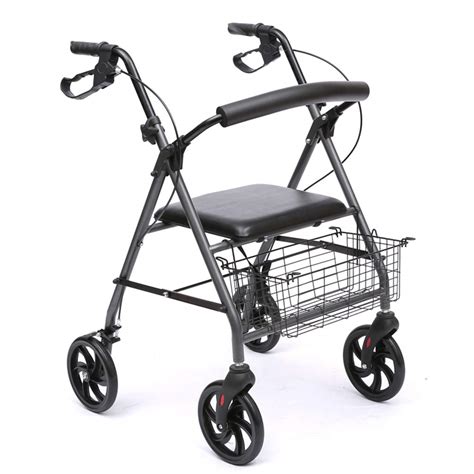 Buy LXS Folding Rollator Walker - 4 Wheel Lightweight Medical Rolling ...