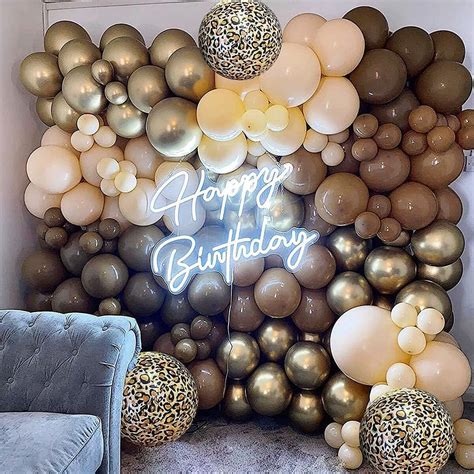 Kbrand Brown Balloon Garland Kit with Metallic Gold and India | Ubuy