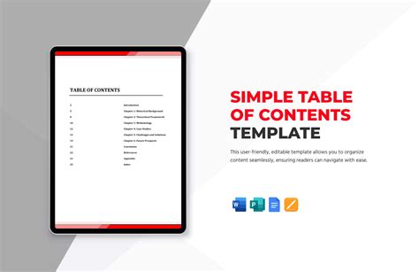 Image result for Easy Table of Contents Template
