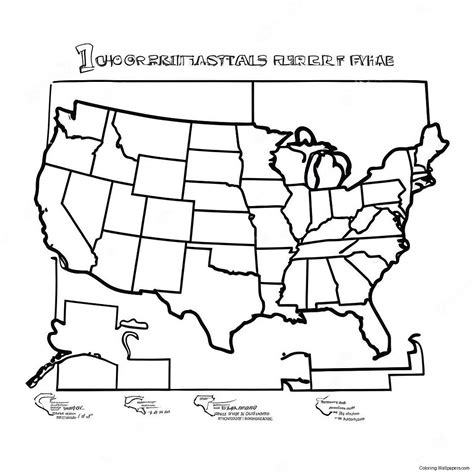 United States Map Coloring Page (8090-6434)