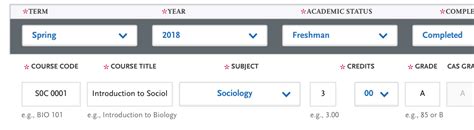 Image result for NursingCAS Transcript Form