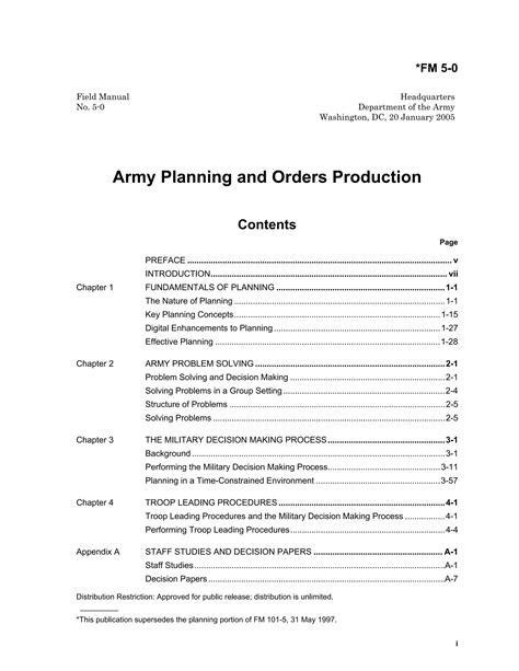 FM 5-0 - Army Planning & Orders Production | PDF