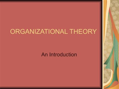 Image result for Organizational Theory Explained