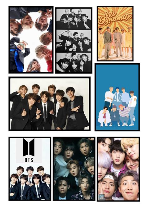 BTS Wall Collage Poster Kit Aesthetic | 8 PCS Wall Posters for Room ...