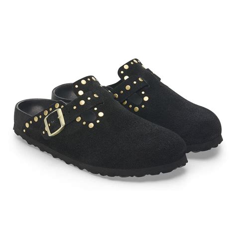Boston Rivet Suede Leather Black | BIRKENSTOCK