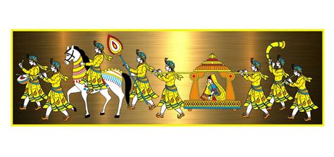 AK Graphics Indian Wedding barat in Golden Frame Wall Sticker ...