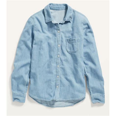 Old Navy The Classic Shirt Lightwash Denim Chambray... - Depop