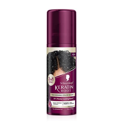 Schwarzkopf Keratin Color Root Temporary Hair Color Spray, Black, 2 Oz ...