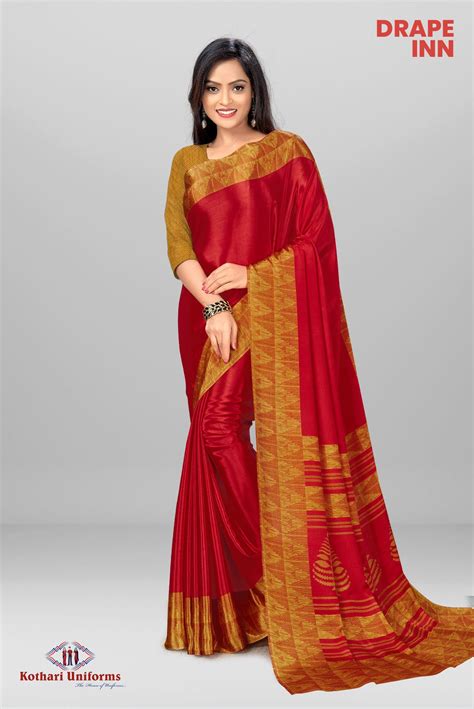 Rajkumari - KB0302 | Dark pink Stylish plain uniform saree