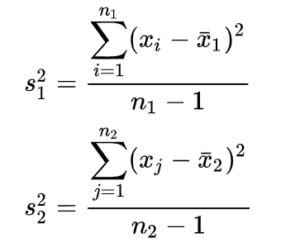 Image result for Two Sample T-Test Formula