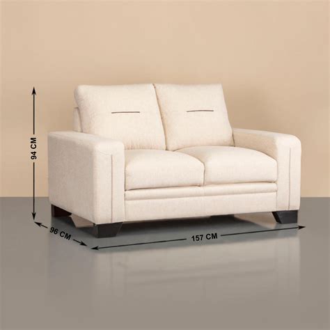 Buy Helios Quebec Nxt Fabric 2-Seater Sofa - Beige from Helios by Home ...