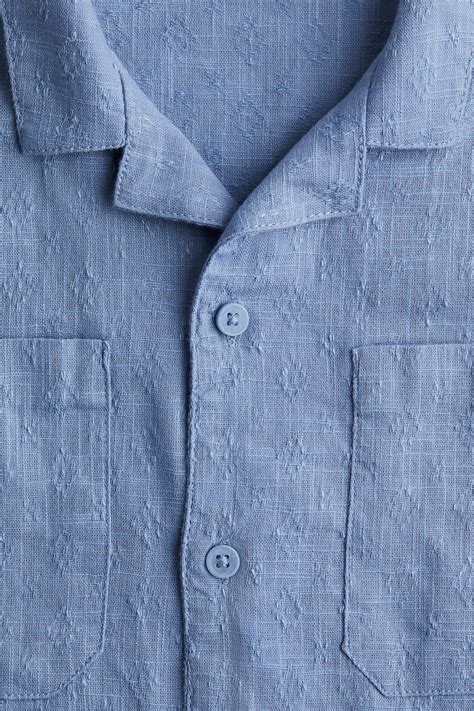Cotton resort shirt - Light blue - Kids | H&M IN