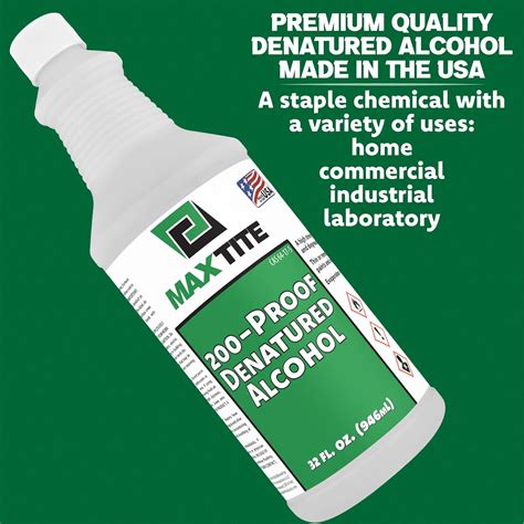 Buy Denatured Alcohol, 200-Proof (1 Gallon Total, 4 Pack of 32 oz ...