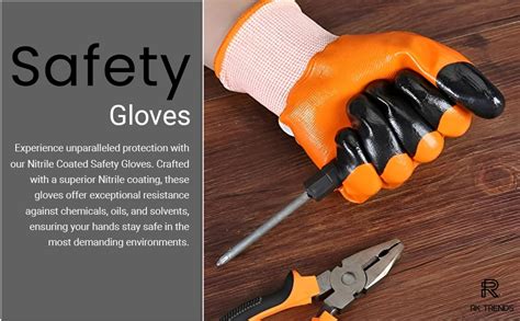 RK TRENDS Nitrile Double-Coated Industrial Safety Working Gloves ...