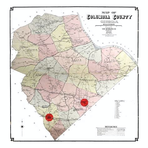 1910 Map of Columbia County Georgia - Etsy
