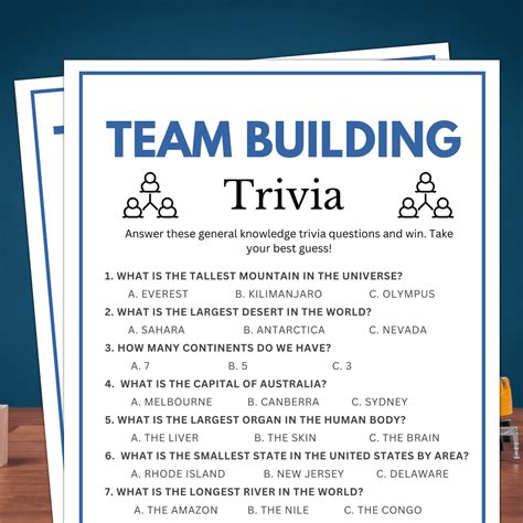 Team Building Trivia, Team Building Games, Party Games for Office ...